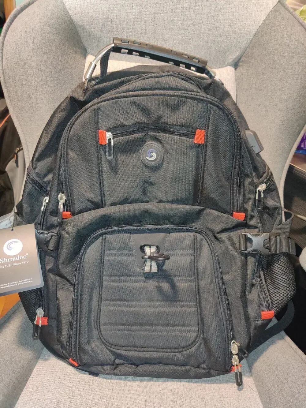 SHRRADOO Extra Large Travel Laptop Backpack with USB Charging Port and Lock NWT